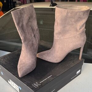 INC International Concepts Taupe Heeled Boots